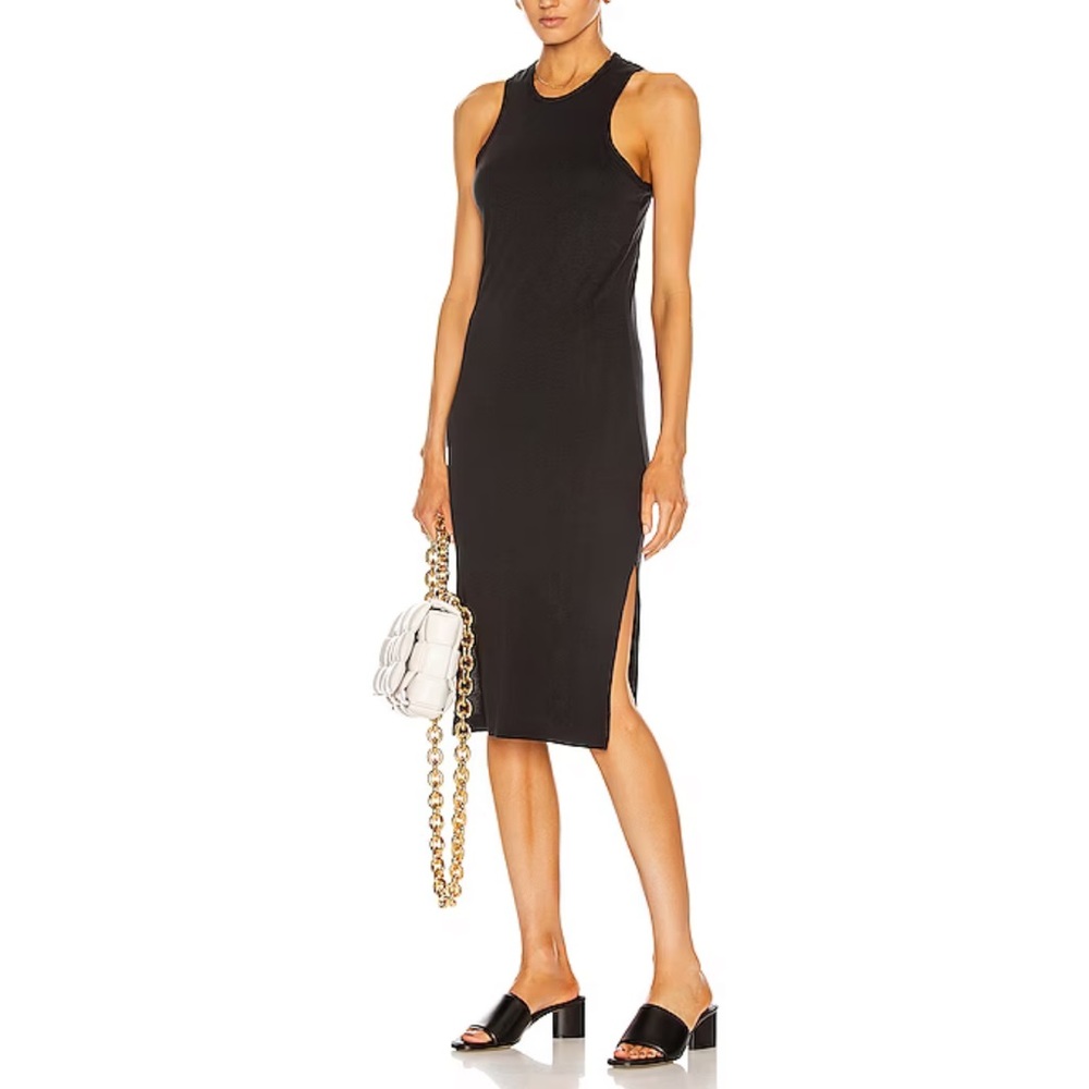 Jason Elliott Layla Tank Racerback Sleeveless Cotton Midi Dress Black Large NWT